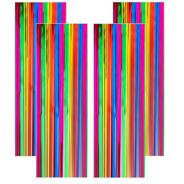 Rainbow Sparkle, Instant Wow - Hang The Fun With Our 4 Pack Foil Curtains