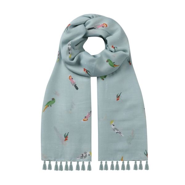 SoGood-Candy - Scarf - Cockatoos with Tassels