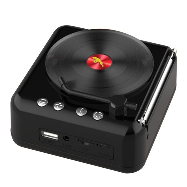 Vinyl Record Bluetooth Speaker Retro Phonograph Wireless Speaker Black