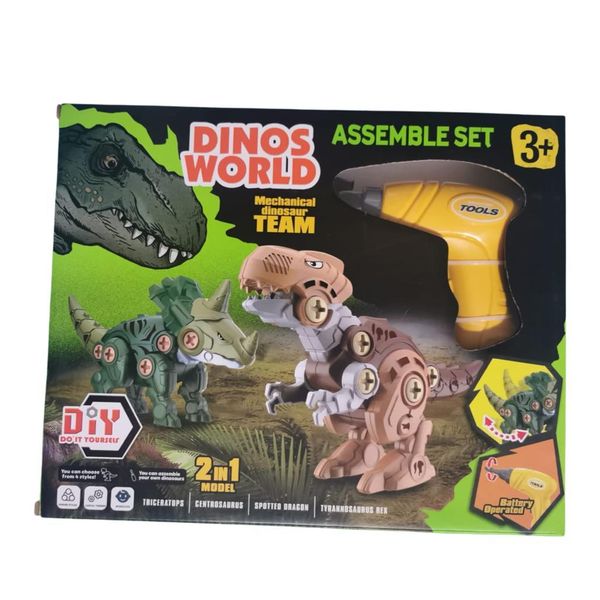 DIY Construction Dinosaur Toy Tool Set 2in1