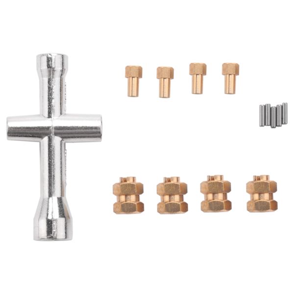 4Pcs Brass Extended 7Mm Hex Wheel Hubs Combiner 4Mm Widened Car Parts