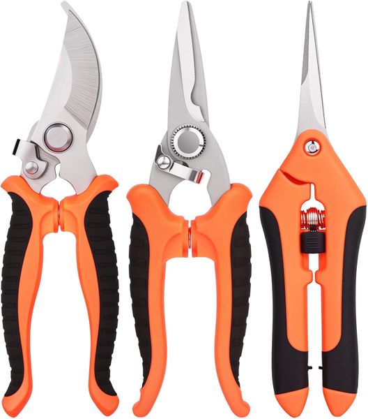 3 Pairs Of Stainless Steel Garden Shears
