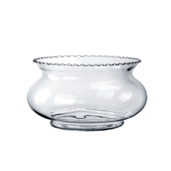 Wave Top Flat Clear Glass Vase 15x24cm
