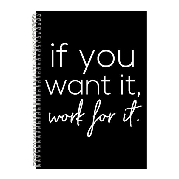 Work A4 Notebook Spiral Lined Motivational Sayings Graphic Notepad Gift 148