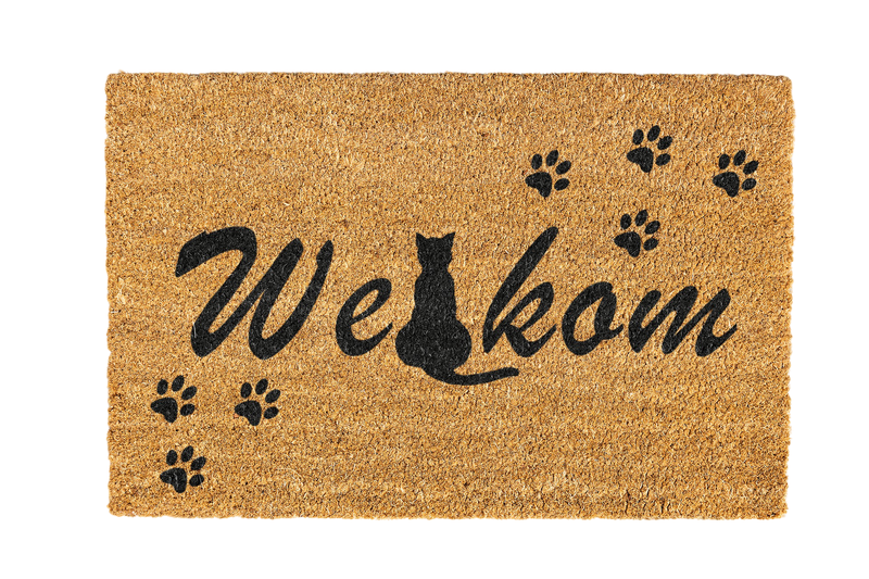 Welcome Cat Design Coir Doormat Design 700 x 400mm