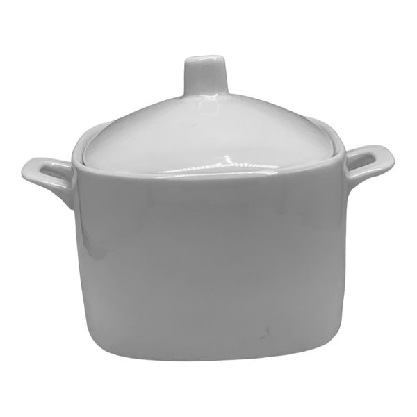 Casserole With Lid Square Porcelain - 18 x 16 x 19cm