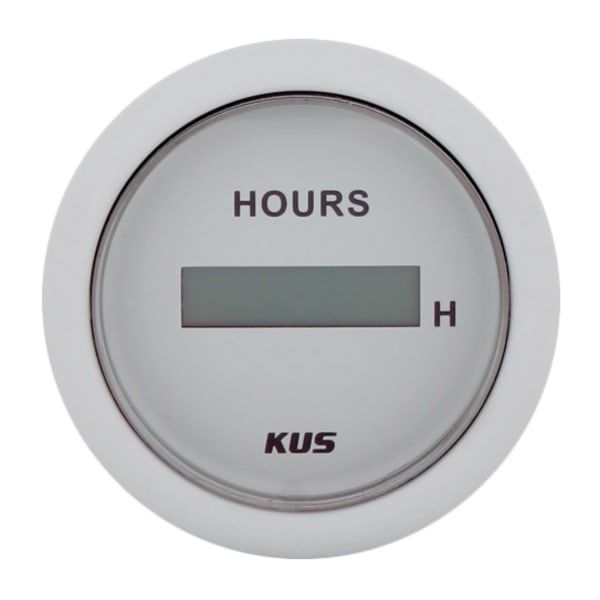 KUS Digital Hour Meter - 52mm, White
