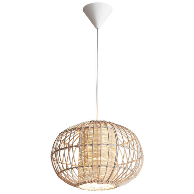 Round Decorative Twine Pendant with Inner Dome