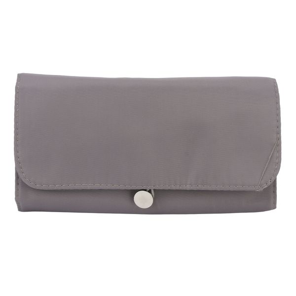 Makeup Brush Bag Roll Up Nylon Zipper Grey Cosmetic Brushes Organizer Cloth
