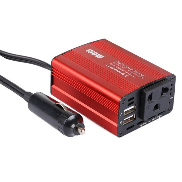 150W Car Power Inverter 12V DC To 220V AC Converter Vehicle Adapter Plug