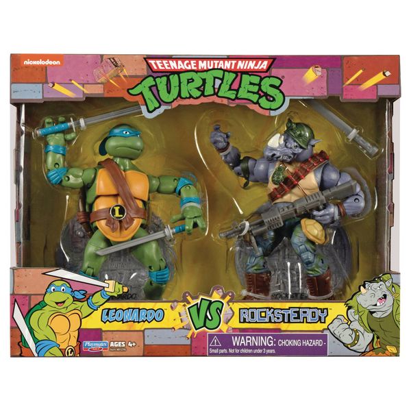 TMNT Classic Leo VS Rocksteady 2 Pack Figures