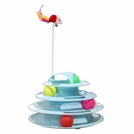 Cat Ball Track Toys, Cat Toy Tower Track 4 Level Interactive Ball Toy Image