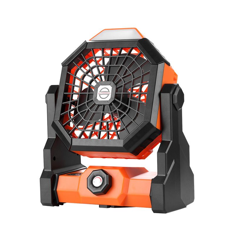 Fan - Portable Rechargeable Outdoor Cooling With LED Light, Adjustable