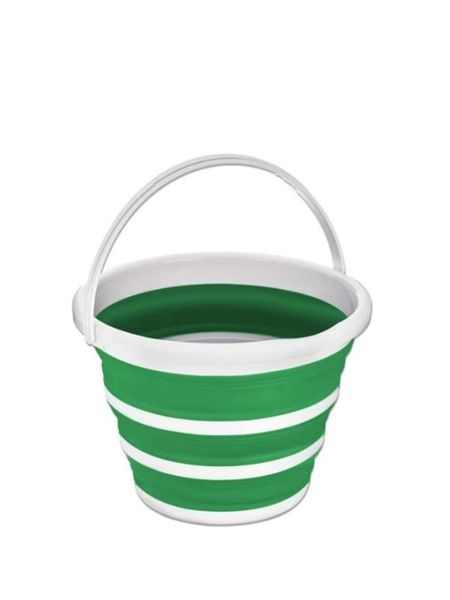 Collapsible Silicone 10Litre Bucket-Green
