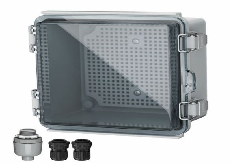 Electrical Transparent Junction Box + Components (220mm x 170mm x 110mm)