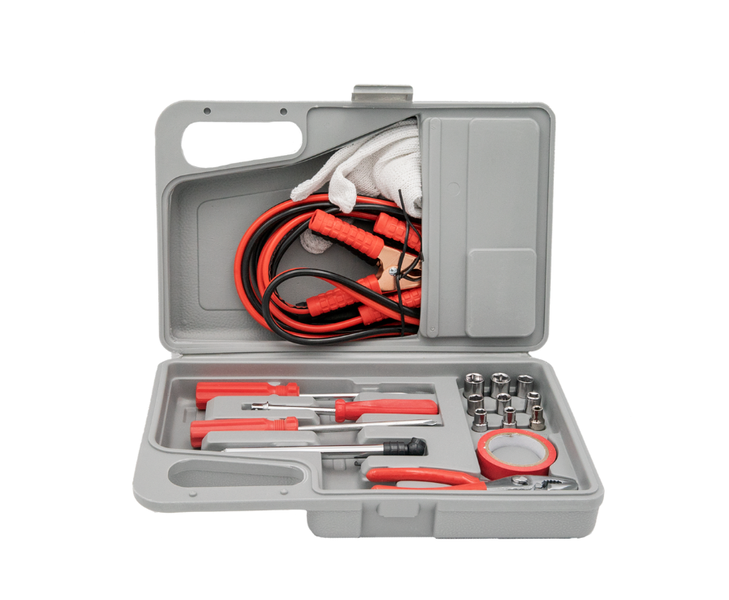 Vehicle Emergency Roadside Tool Kit - 17 Pieces