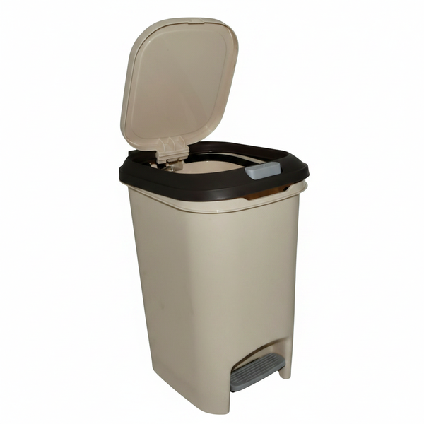 Casey 10 Litre Beige Step On Pedal Waste Bin with Inner Handle