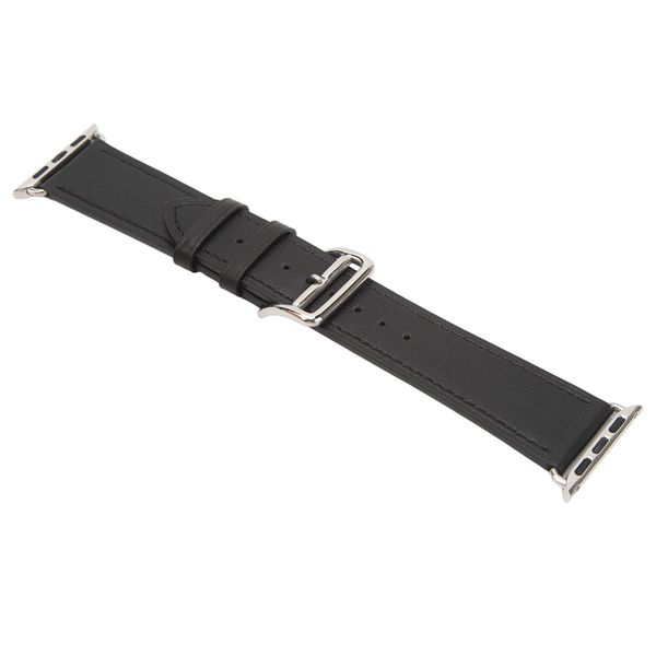 Black Leather Band compatible with Apple Watch