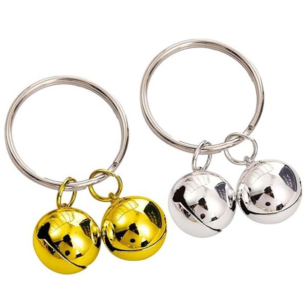 2 Pcs Dog and Cat Bells For Collars - Gold &amp; Silver