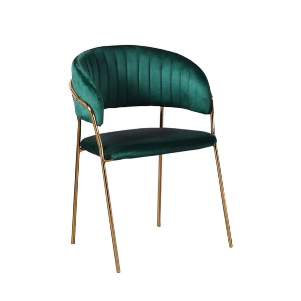 Modern Velvet Dining Chair With Golden Legs Y-1533