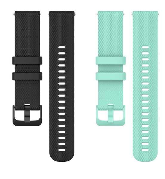 2-Pack Bands Compatible with Garmin Forerunner 55/Venu 2 SQ- Black/Teal