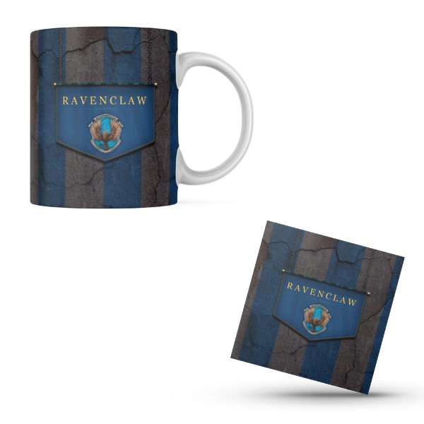 Harry Potter Ravenclaw Themed Printed Coffee Cup and Coaster Set