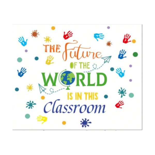 School Classroom Colorful Handprint Wall Decal Self-Adhesive