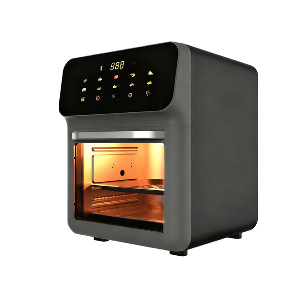 16L Digital Touch Large-Capacity Dual-Layer Air Fryer + Oven 2-in-1 Gray