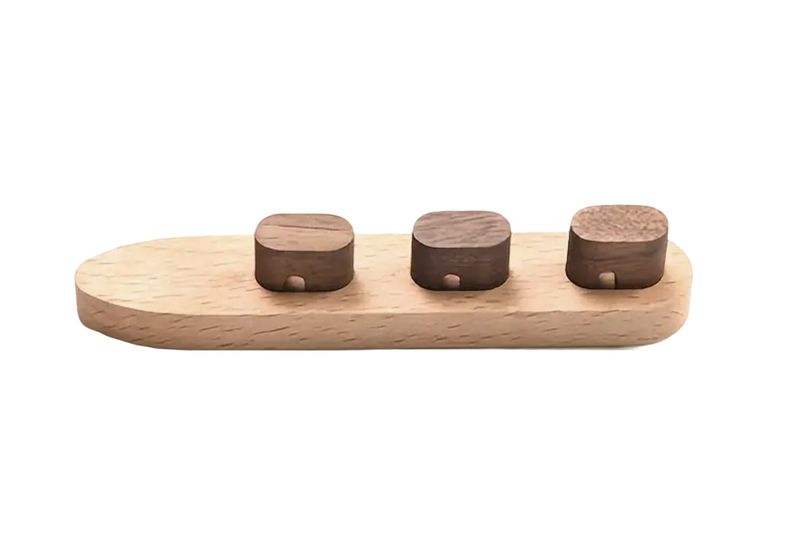 3 Hole Solid Wood Cable Organizer Clip