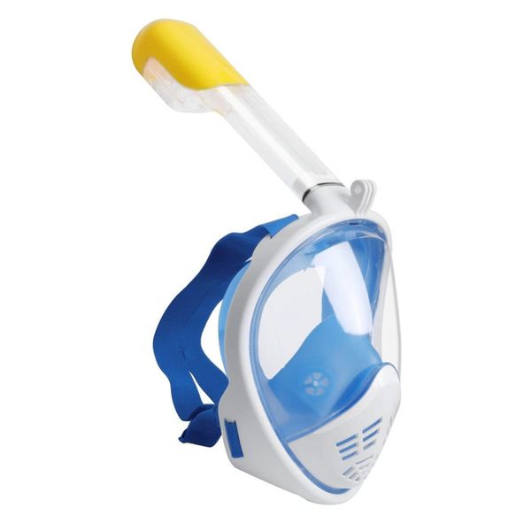 Blue-180 Degrees View Full Face Snorkel Mask - (L-XL)