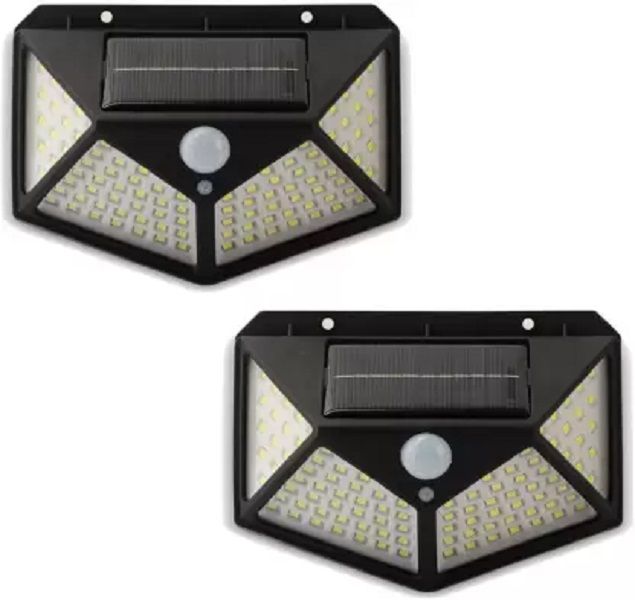 Waterproof Solar Security Motion Sensor LED Wall Light for Home 2Pcs
