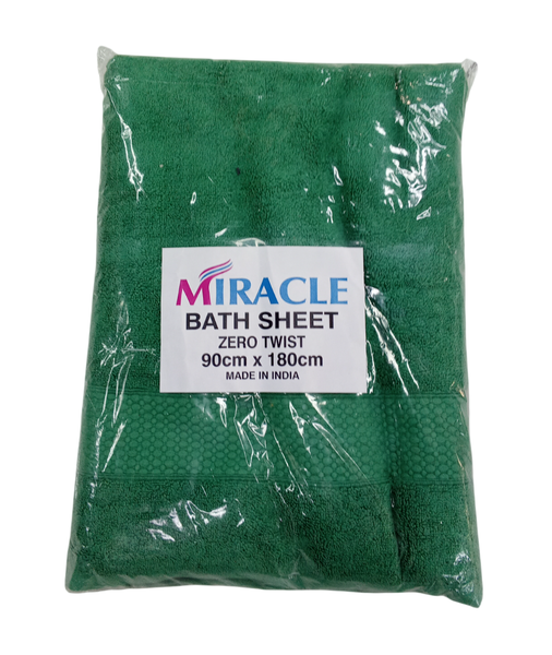 Zero Twist Bath Sheet 90cm x 180cm Green Colour
