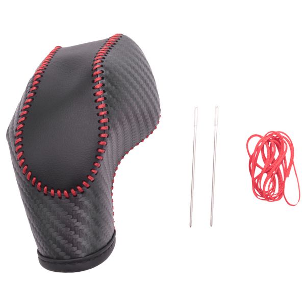 Car PU Carbon Look Red Gear Shift Knob Cover for Ford Fusion/Focus
