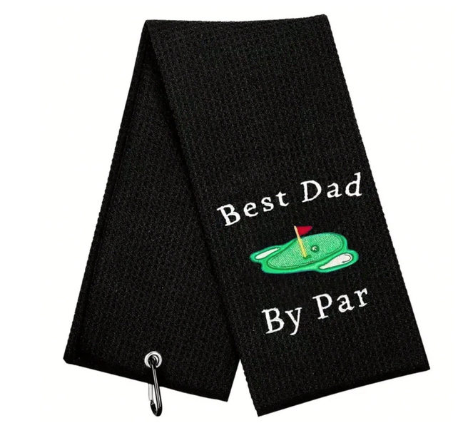Golf Towel - Best Dad by Par - Black