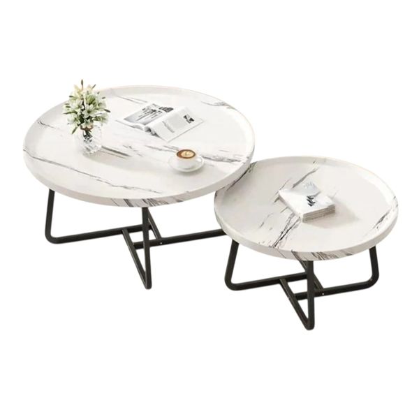 Skycrest Round Modern Wood Coffee Table Set