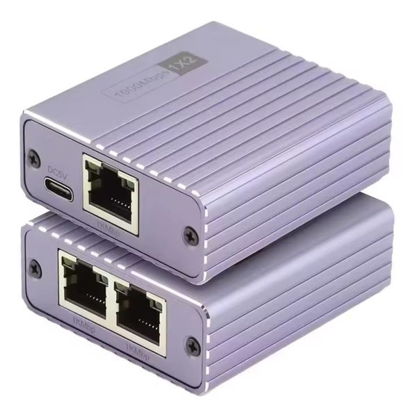 RJ45 Network Splitter Adapter 1-to-2 100/1000Mbps High-Quality Ethernet ADA