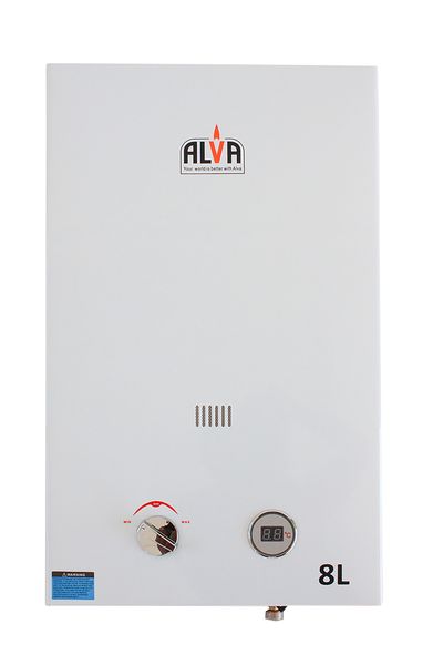 ALVA 8L Gas Water Heater | Instant Hot Water | Domestic Use | LPGSA Cert