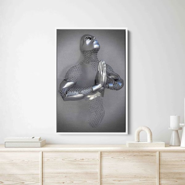 Silver, Grey Cotton Canvas cm Home Decor Wall Art