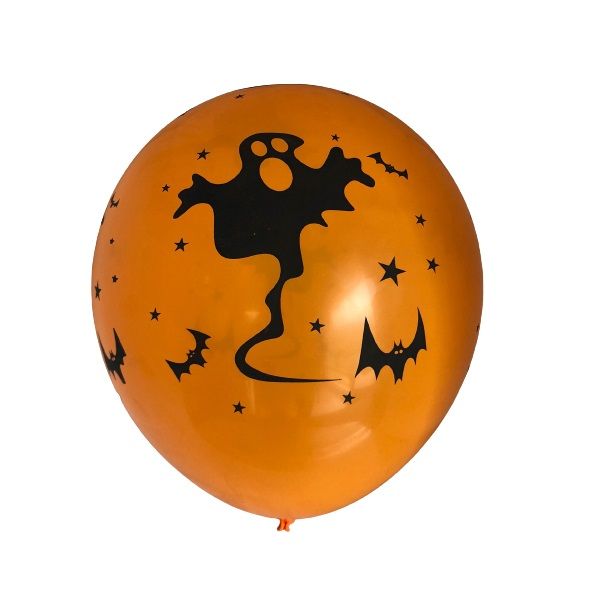 Ghost Halloween Latex Orange Balloons - Pack of 25