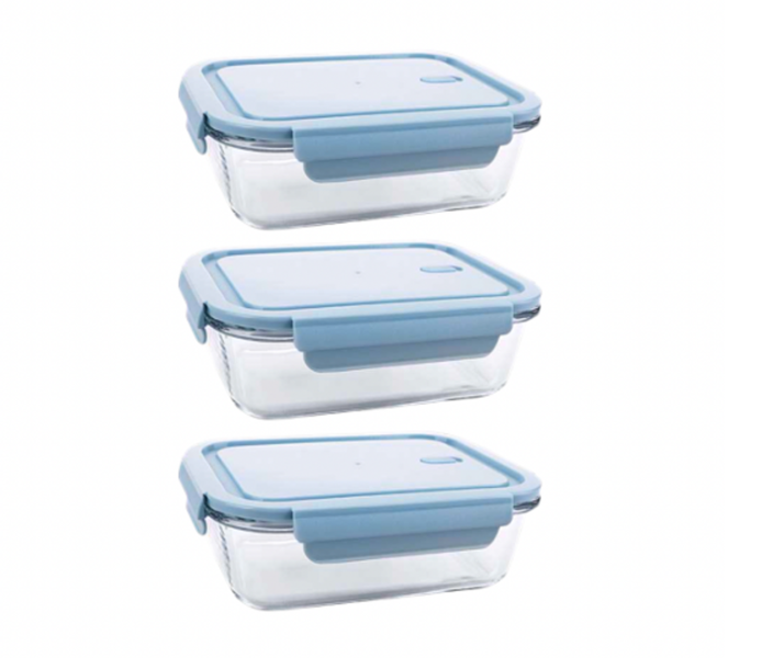 Flexy High Quality Plastic Food containers ,lunch box pack of 3 ,Green