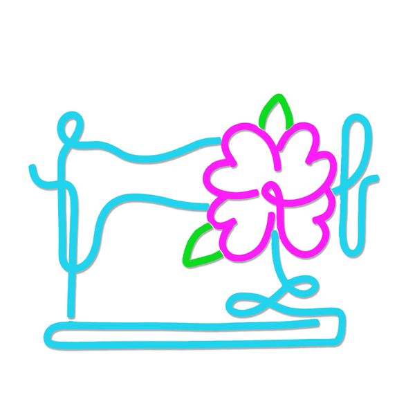 Floral Sewing Machine Neon Sign for Wall Decor Colorful Floral Led Sign