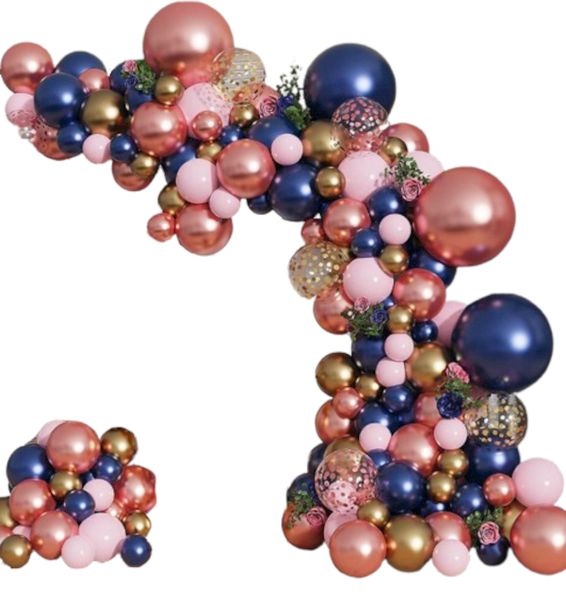 Rose Gold &amp; Navy Balloon Arch Kit - 150 Pieces