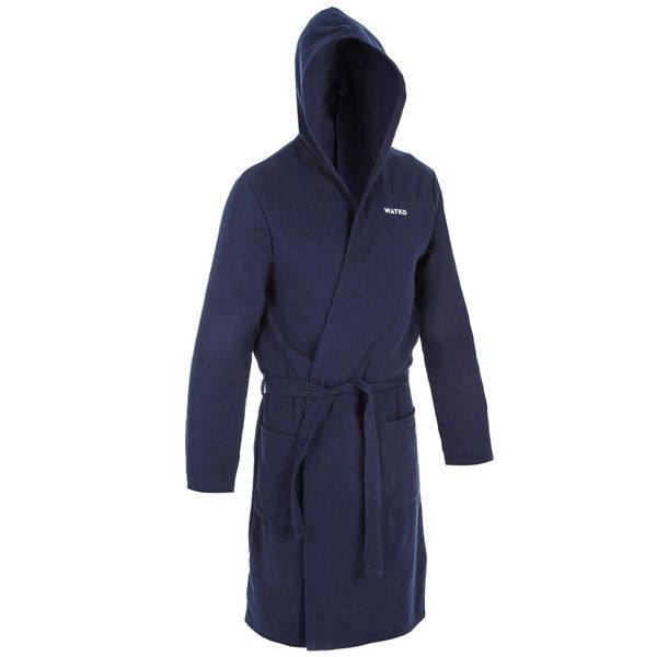 Watko Men's Organic Cotton Pool Bathrobe - Dark Blue