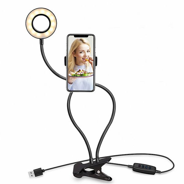 TUFF-LUV Selfie/Makeup Ring Light and Flexi Gooseneck Phone Stand
