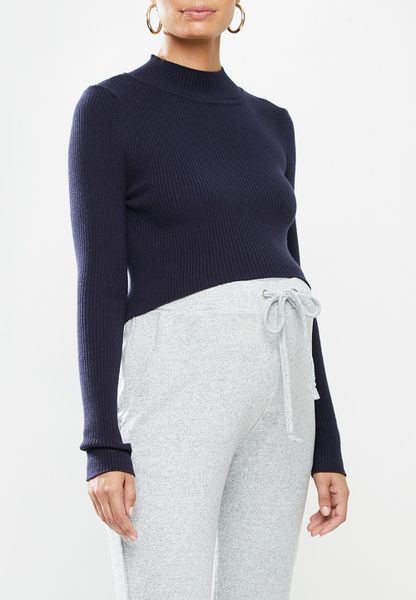 Women's Glamorous Maternity High Neck Knit- Blue