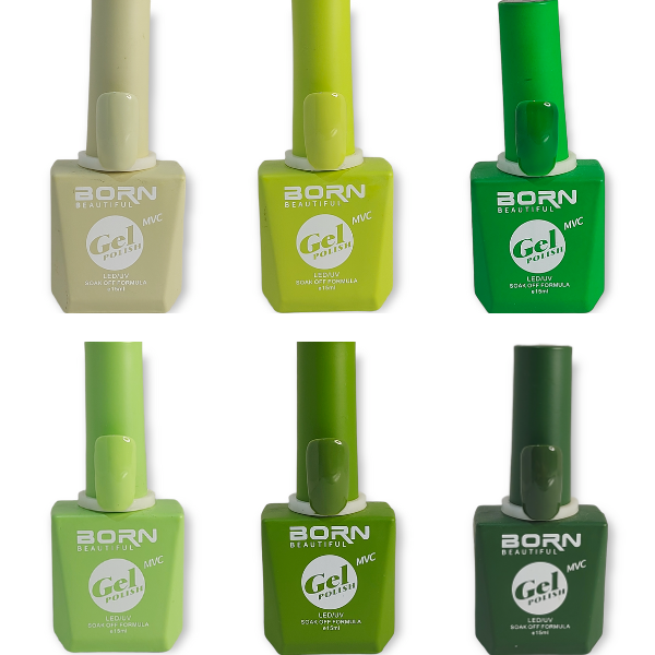 BB UV/LED Gel Nail Polish - Shades of Green 1 - 6 Piece - Nails by Nicole