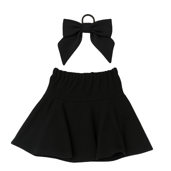 Kids-Skort &amp; Hairpiece-Black