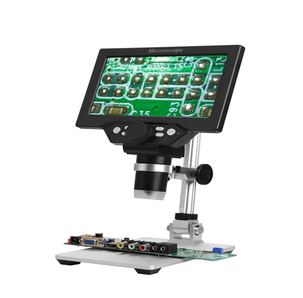 1-1200X LED Digital Microscope, HD 7 Inch LCD Screen 12 MP