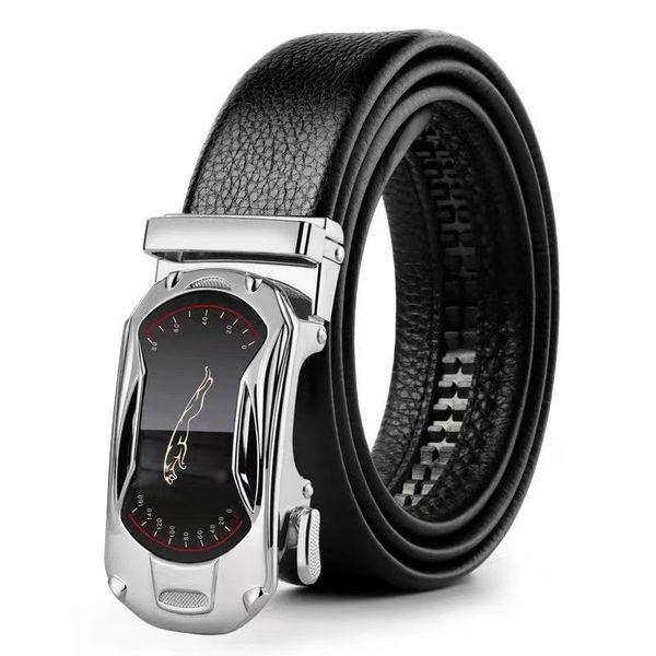Leather Belt Metal Alloy Automatic Buckle Brand Luxury Designer Waist Belts