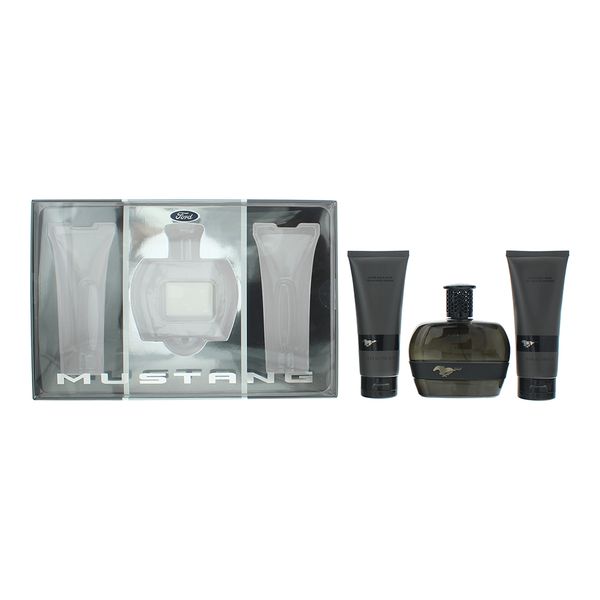 Mustang Black 3 Piece Gift Set EDT 100ml AS Balm 100ml (Parallel Import)